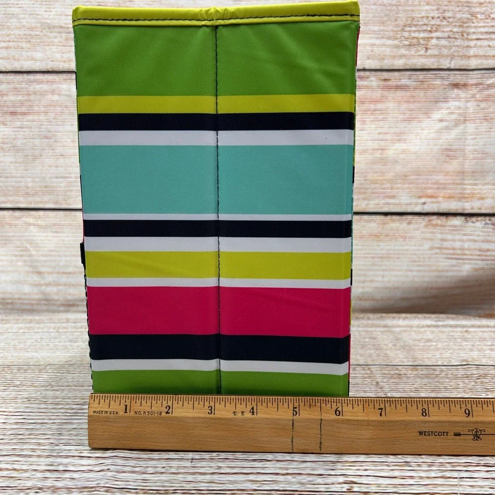 Thirty-One Fold N File Preppy Pop Striped Collapsible Office Organizer 3890 NEW